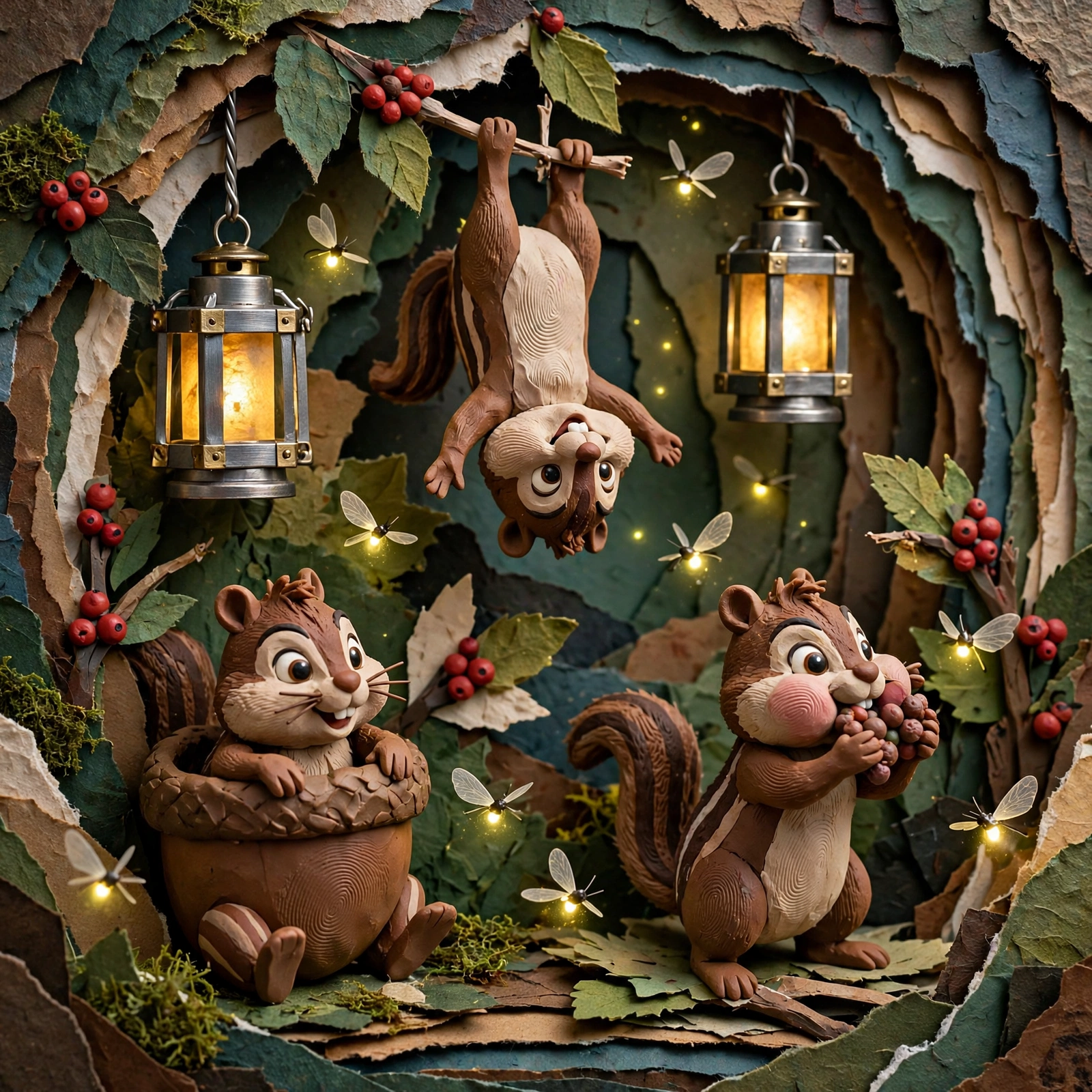 The Chitterlings, three squirrel siblings